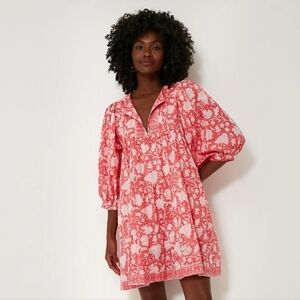 Marea Casita Floral Puffy Sleeve Flowy Mini Dress Size Large